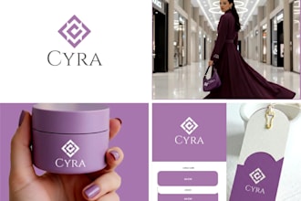 design fashion cosmetics feminine skincare makeup beauty logo with branding kit