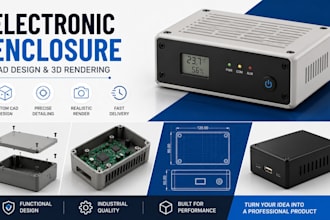design electronic enclosure, industrial design cad concept, and 3d rendering