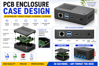 pcb enclosure case design 3d cad modeling product housing solidworks 3d printing