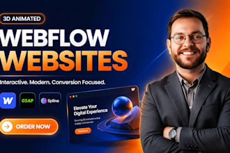 design interactive 3d animated webflow website with gsap
