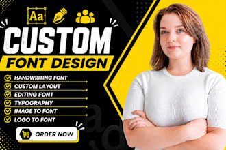 create custom font typography typeface in ttf or  otf letter mark  logo brand
