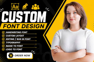 design create custom multilingual font design letter mark typography logo brand