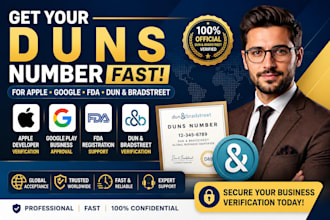provide d u n s number for apple, google, fda and dun bradstreet