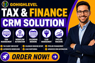 setup tax finance crm gohighlevel workflow calendar booking crm management