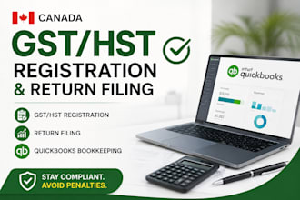canada gst hst registration, return filing and quickbooks bookkeeping