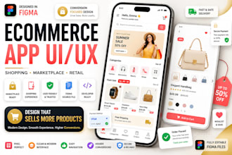 design premium ecommerce shopping mobile app UI UX in figma
