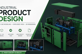 design custom product enclosure, industrial design cad concept and 3d rendering