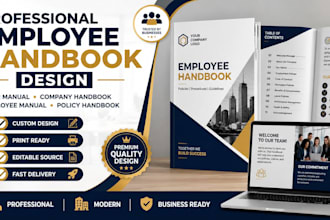 design professional employee handbook HR manual, company policy handbook