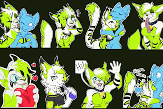 draw furry telegram stickers custom sticker design animated discord stickers