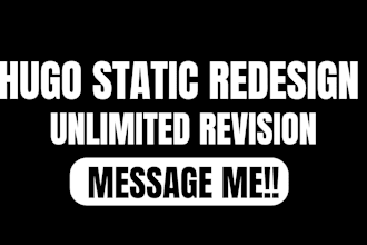 build or design hugo static website or landing page redesign