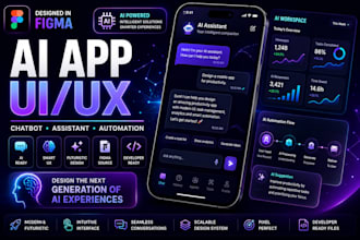 design modern ai chatbot mobile app UI UX in figma