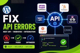 fix wordpress API, woocommerce, rest api, webhook and custom API integration