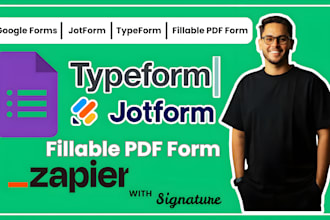 create google forms, jotform, typeform, fillable PDF form with digital signature