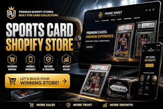 design sports card shopify store, trading card website, psa graded card shop