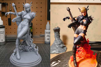 3d print and paint custom minatures, figurines, statues and collectibles