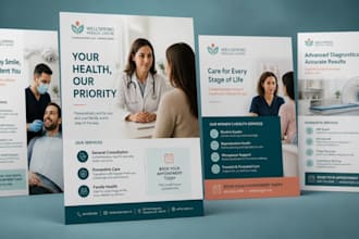 design healthcare medical flyer, dental flyer and promotional leaflets design