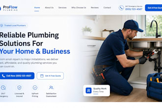 design wix plumber website emergency plumbing drain repair service drain repair