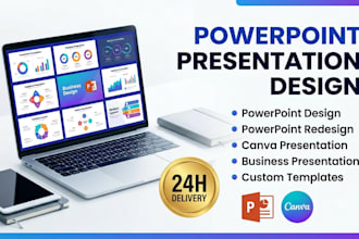 design, redesign powerpoint presentation, canva slides and PPT template
