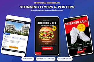 design stunning canva flyers for you of any type