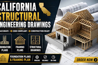 do california structural engineering drawings, foundation plans and framing plan