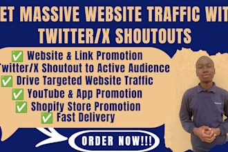do twitter shoutout, promote website and share link to active USA UK audience
