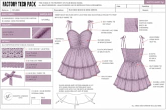 create tech packs and technical flats for fashion clothing