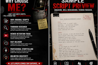 write a true crime youtube documentary script