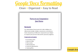 google docs document formatting and organization