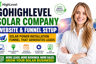 build gohighlevel solar company website solar power installation funnel setup