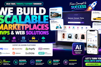 build develop ai mvp bubble sharetribe multivendor marketplace website developer