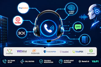 setup voip ringcentral 3cx pbx ivr sip trunk ai agent a2p 10dlc sms registration