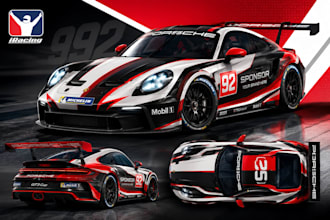 design sponsor ready porsche cup 992 racing liveries for iracing