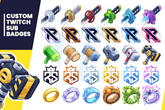 design custom twitch sub badges and bit badges