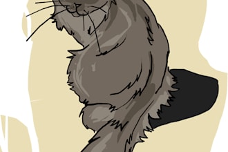 draw a funny custom cartoon pet portrait
