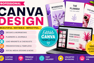 design premium canva ebooks, workbooks, and editable template