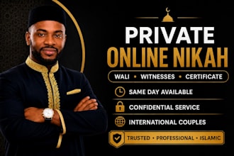 provide official online nikah certificate with imam service