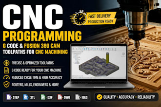 convert your cad model into cnc g code and cam toolpaths for machining