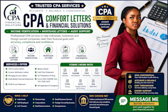 audit financial US CPA, comfort letter, income verification, mortage letter