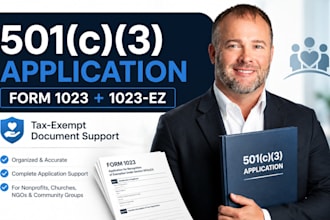 prepare 501c3 form 1023 or 1023 ez tax exempt application documents