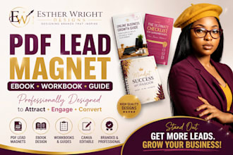 design canva ebook, workbook, PDF lead magnet and PDF design