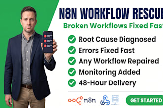 fix n8n, make,zapier workflow errors and broken automations