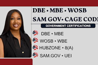 apply for dbe, mbe, wosb certifications and sam gov registration