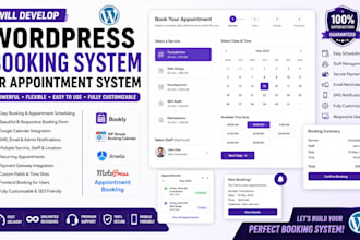 develop wordpress booking system or appointment scheduling website