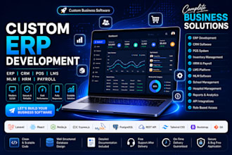 develop custom erp CRM pos hrm lms and business management software
