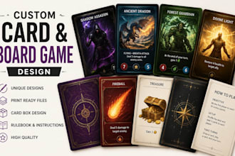 custom board game design card game playing card  game design board game card box