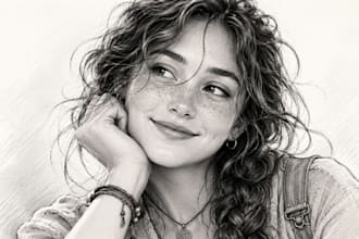 draw realistic hand drawn pencil potrait