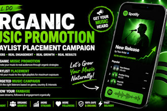do organic music promotion and playlist placement campaign