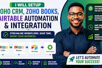 setup zoho crm, zoho books, airtable automation and integration