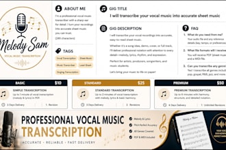 accurately transcribe your vocal music into professional sheet music