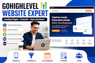 gohighlevel website builder ghl landing page and hero section expert